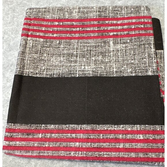 Striped Cotton Fat Quarter Fabric 18x22" Black/Gray/Red Craft Sewing Material - Picture 1 of 4